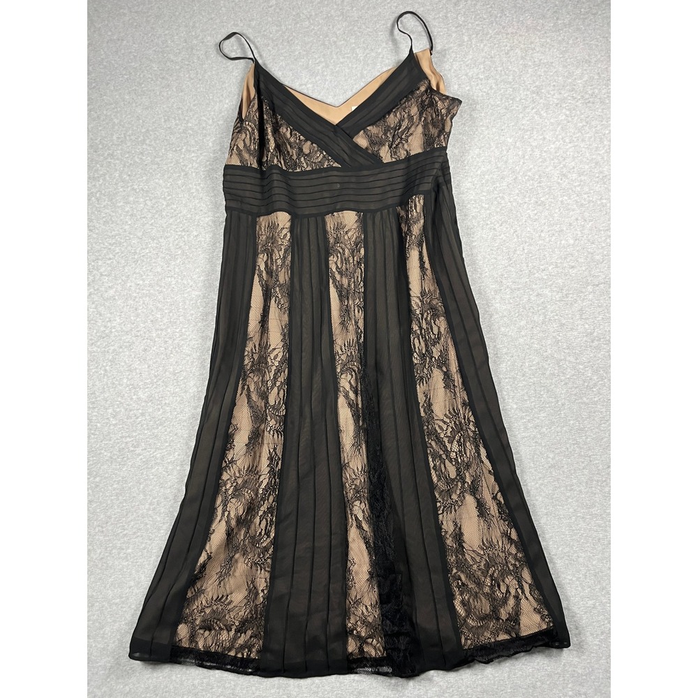 Ann Taylor Loft Babydoll Maxi Dress Womens 18 Black Lace Dark Romantic Feminine